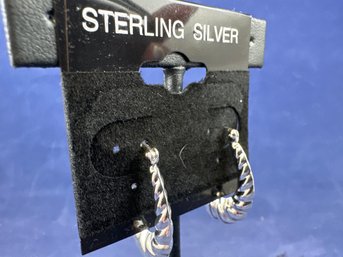 Sterling Silver Scalloped Hoop Earrings