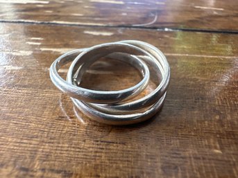 Sterling Silver Triple Band Ring, Size 6