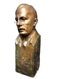 Heavy Bronze Commemorative Bust Of Hugo Loewe By Hans Stoltenberg Lerche