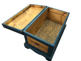 Hand Painted Country-Themed Wooden Trunk