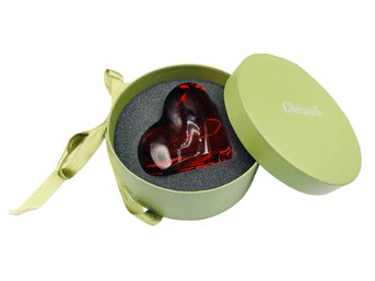 Amber Crystal Heart By Christofle In Original Gift Box