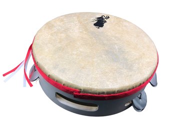 Rare Collectible Tammorra  Large Tambourine With The Drum Head Made Of Dried Sheep Or Goat Skin From Italy.