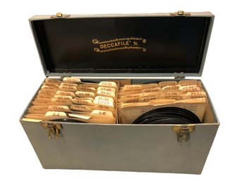 A Wooden Box Of Collectible 45 RPM Vinyl Records