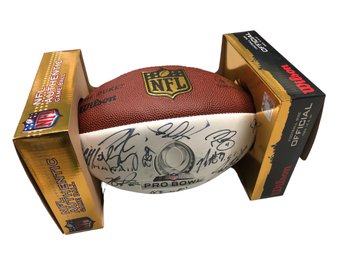 Autographed Wilson Official NFL  Football, White Panel Brown Leather