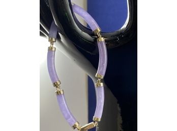 Sterling Silver And Lavendar JadeJadite Bracelet