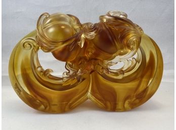 Liuligongfang Chinese Glass - Golden Fruit Of Prosperity - Signed