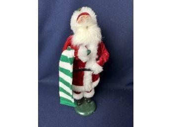 Byers Choice Santa With Green And White Scarf, 1996