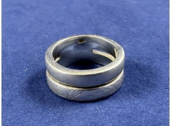 Sterling Silver Double BandRing, Size 5.5
