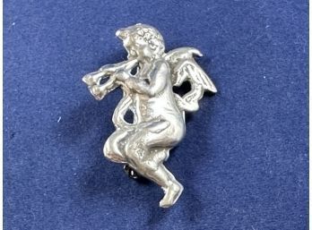 Sterling Silver Angel Cherub Pin Brooch