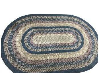 Wool Braided Oval Area Rug, Lot 7, 6' X 9'