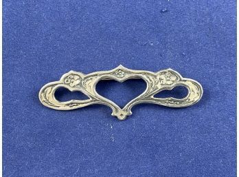 Sterling Silver Heart  Pin Brooch
