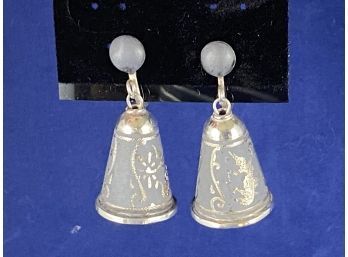 Sterling Silver Siam Dancer Thailand Bell Earrings