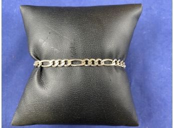 Sterling Silver Figaro Bracelet, 7'