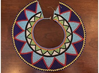 Vintage Native American Seed Beaded Collar, 15'