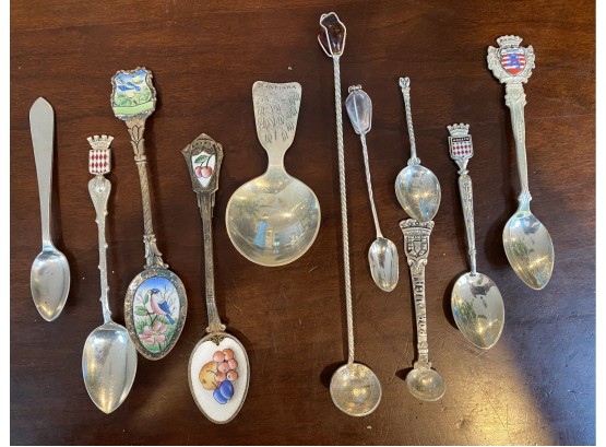 Lot Of 11 Unique Collectors Spoons  - Some Have Markings That I Can Ot Make Out