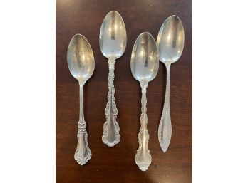 Lot Of 4 Sterling Silver Dessert Spoons
