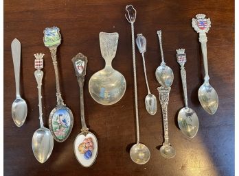 Lot Of 11 Unique Collectors Spoons  - Some Have Markings That I Can Ot Make Out