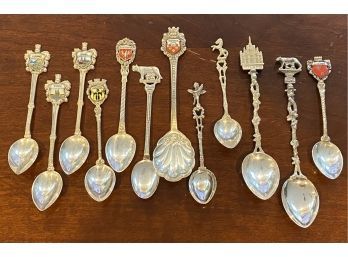 Lot Of 12, 800 Silver Collectors Spoon
