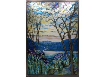 TIFFANY 'Magnolias & Irises' Glass Panel Metropolitan Museum Art MMA Edition - New In Box