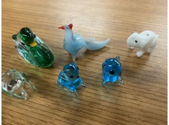 6 Miniture Glass Animals