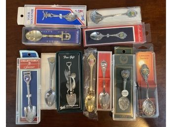 Lot Of 11 Collectors Spoons New In Box/bag