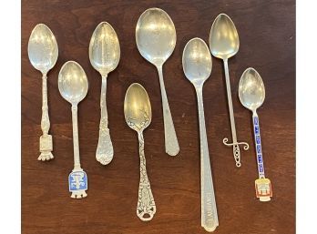Lot Of 8 Sterling Silver Collectors Spoon