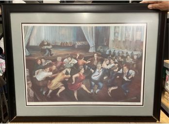 Soup Supper And Dance, Signed And Framed  Joan Blackmore Thistle Lithograph 25 X 33