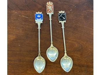 Set Of 3, 813 Finnish Silver Collectors Spoon