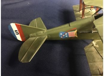 Model Airplane  Biplane Bomber Made Of Metal. WW I Model