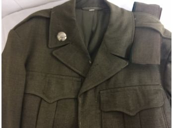 WW II Eisenhower Jacket With Berlin Patch And Cap In Epaulet