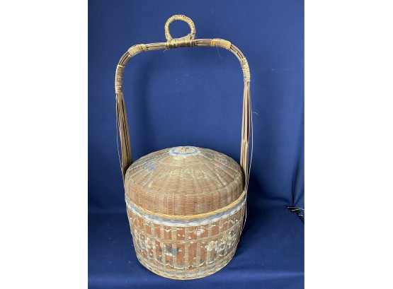 #1 Large Asian Vintage Straw Wedding Basket