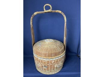 #1 Large Asian Vintage Straw Wedding Basket