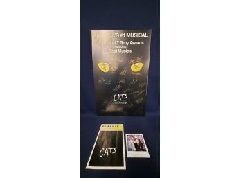 Theatre Poster Of Broadway Musical CATS Signed By Cast With Playbill And Photo