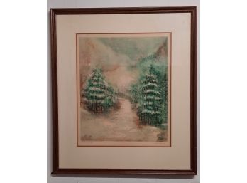 Authenticated, Signed And Numbered Print Of Evergreens