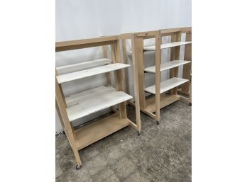 Trio Of White Retail Display Shelves
