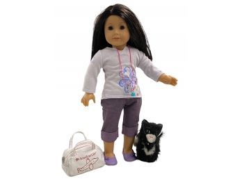 American Girl Just Like Me Doll With Duffle Bag And AG Cat