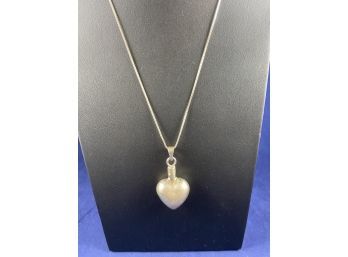 Sterling Silver Heart Perfume Pendant With Box Chain, 19'