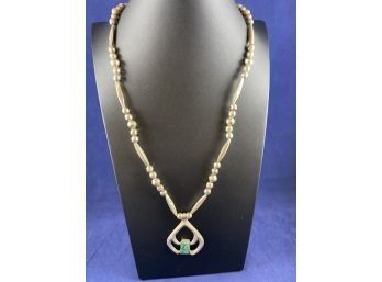 Sterling Silver Bead Necklace, 21'