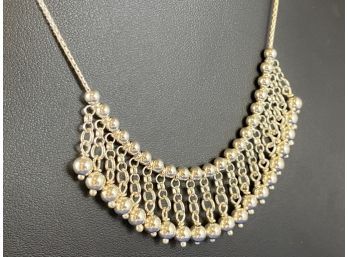Sterling Silver Ball Necklace, 16'