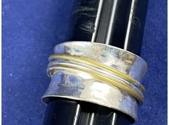 Sterling Silver Spinner Ring, Size 8