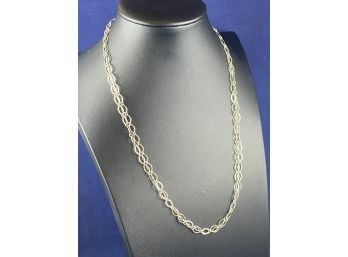 Sterling Silver Double Strand Toggle Paperclip Style Necklace, 20'