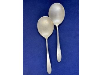Two Large Serving Sterling Silver Spoons