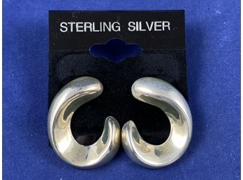 Sterling Silver Swirl Earrings, Italy