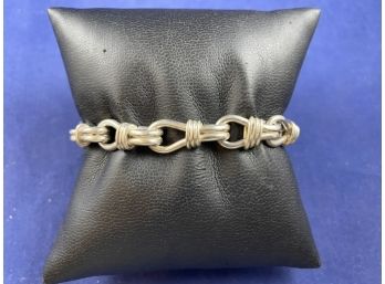 Sterling Silver Toggle Bracelet, Adjustable 7.5'