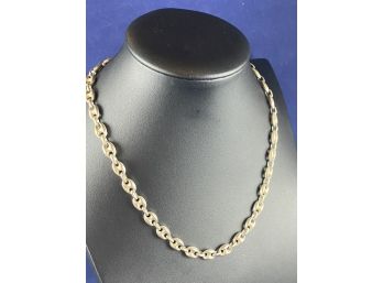 Sterling Silver Puffed Mariner Necklace, 16'