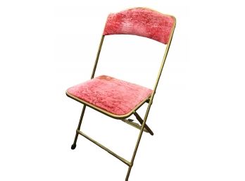 Four Fritz & CO. Vintage Pink Padded Metal Folding Chairs