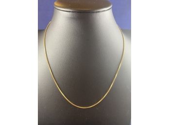 18K Yellow Gold Box Chain Necklace, 16'