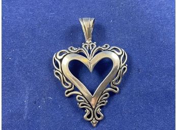 Sterling Silver Ornate Heart Pendant