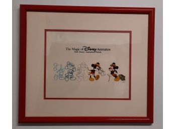 FRAMED: THE MAGIC OF DISNEY ANIMATION CEL SERIES, 'MICKEY MOUSE TRAVELING'.