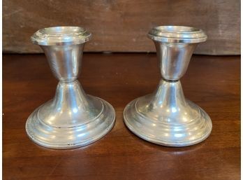 Gorham Sterling Silver Weighted Candle Stick Holders - 3.5'